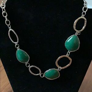 Green and silver necklace